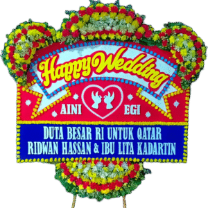 bunga papan wedding, toko bunga online, pesan bunga papan