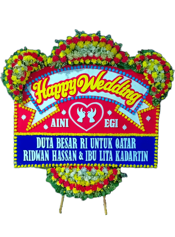 bunga papan wedding, toko bunga online, pesan bunga papan