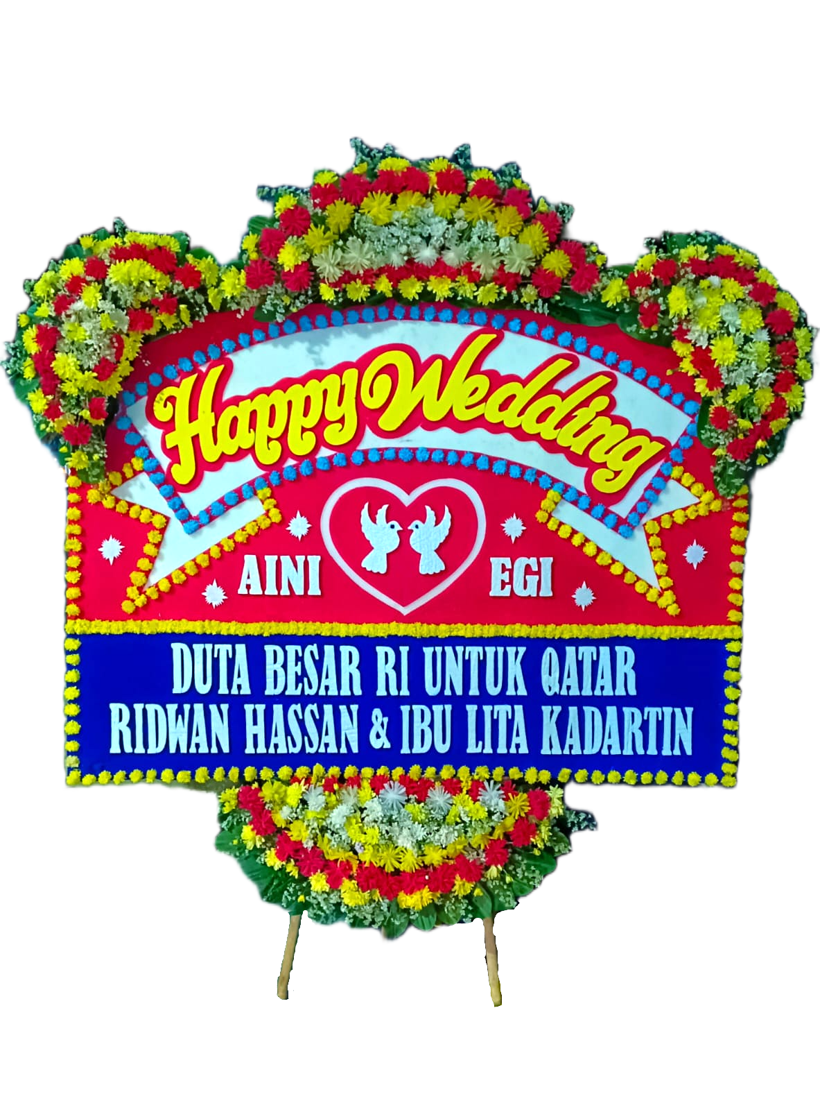 bunga papan wedding, toko bunga online, pesan bunga papan