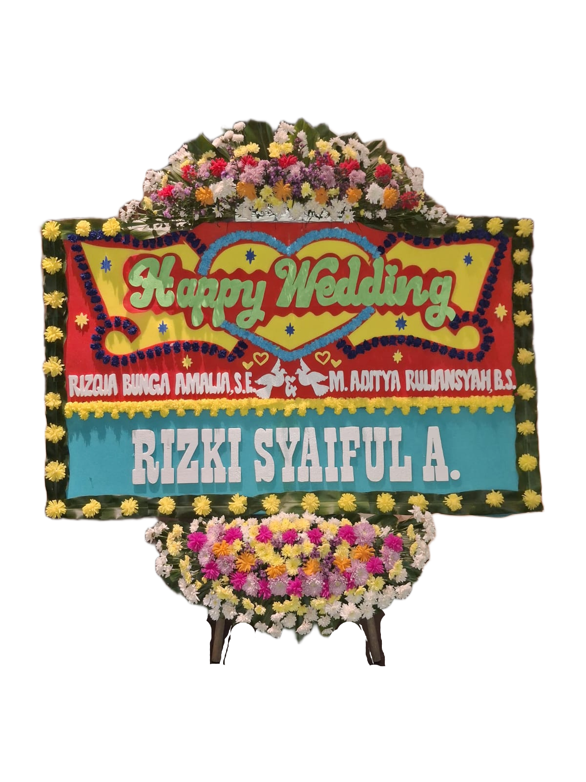bunga papan wedding, toko bunga online, pesan bunga papan