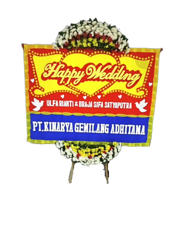 bunga papan wedding, toko bunga online, pesan bunga papan