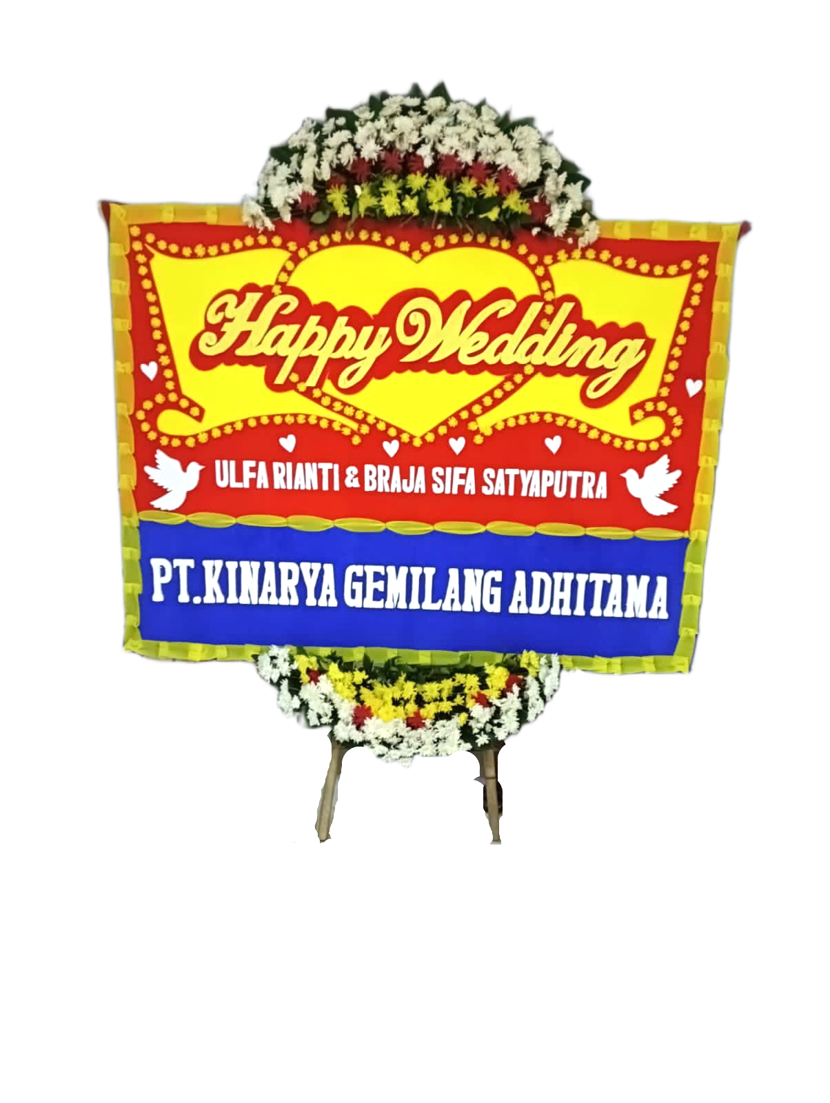 bunga papan wedding, toko bunga online, pesan bunga papan