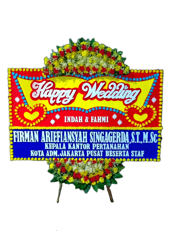 bunga papan wedding, toko bunga online, pesan bunga papan