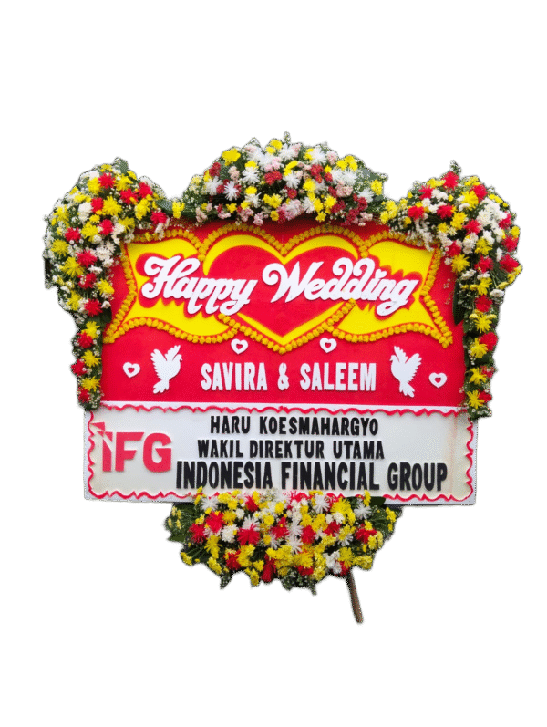 bunga papan wedding, toko bunga online, pesan bunga papan