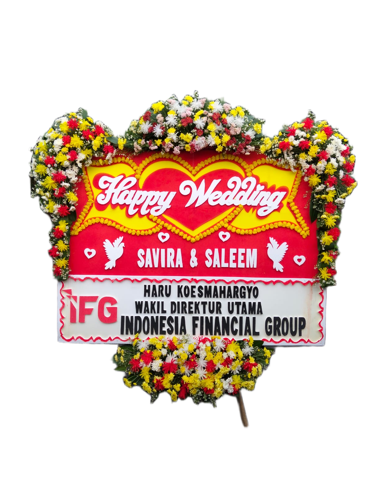 bunga papan wedding, toko bunga online, pesan bunga papan