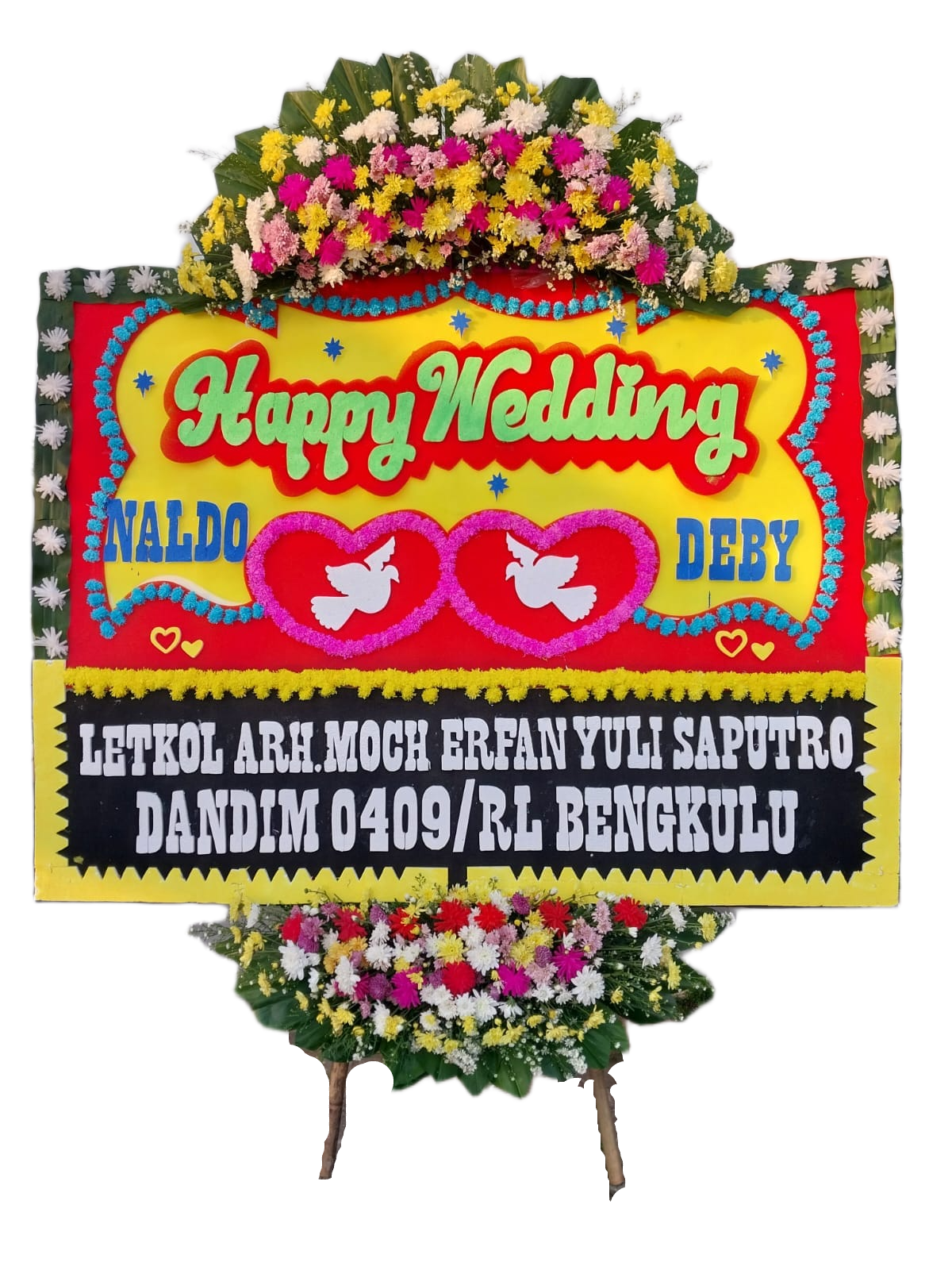 bunga papan wedding, toko bunga online, pesan bunga papan