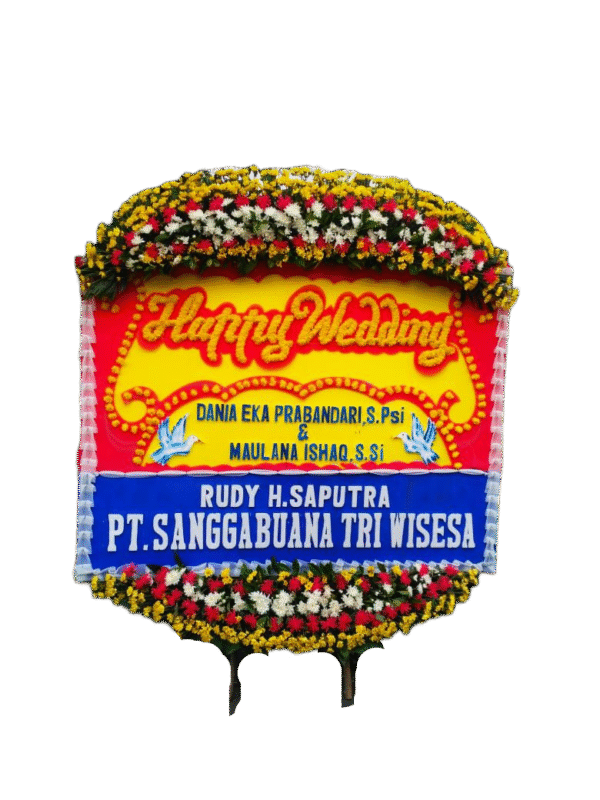 bunga papan wedding, toko bunga online, pesan bunga papan