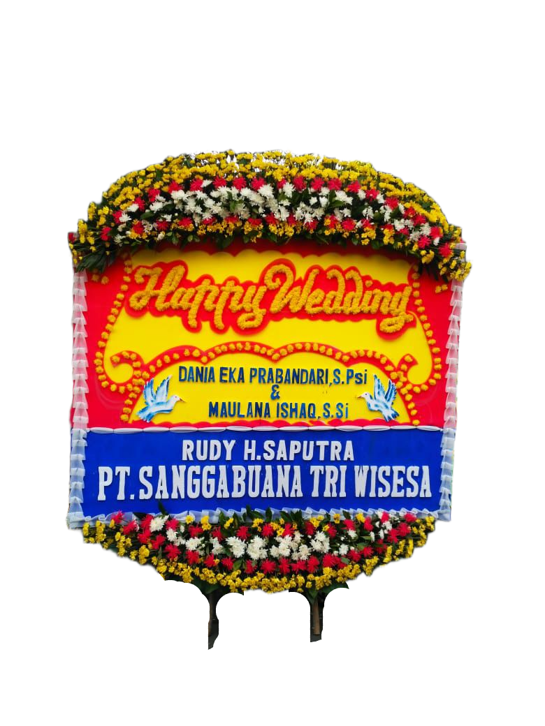 bunga papan wedding, toko bunga online, pesan bunga papan