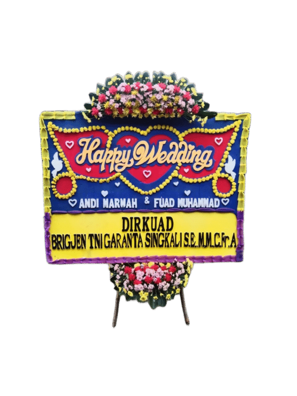 bunga papan wedding, toko bunga online, pesan bunga papan