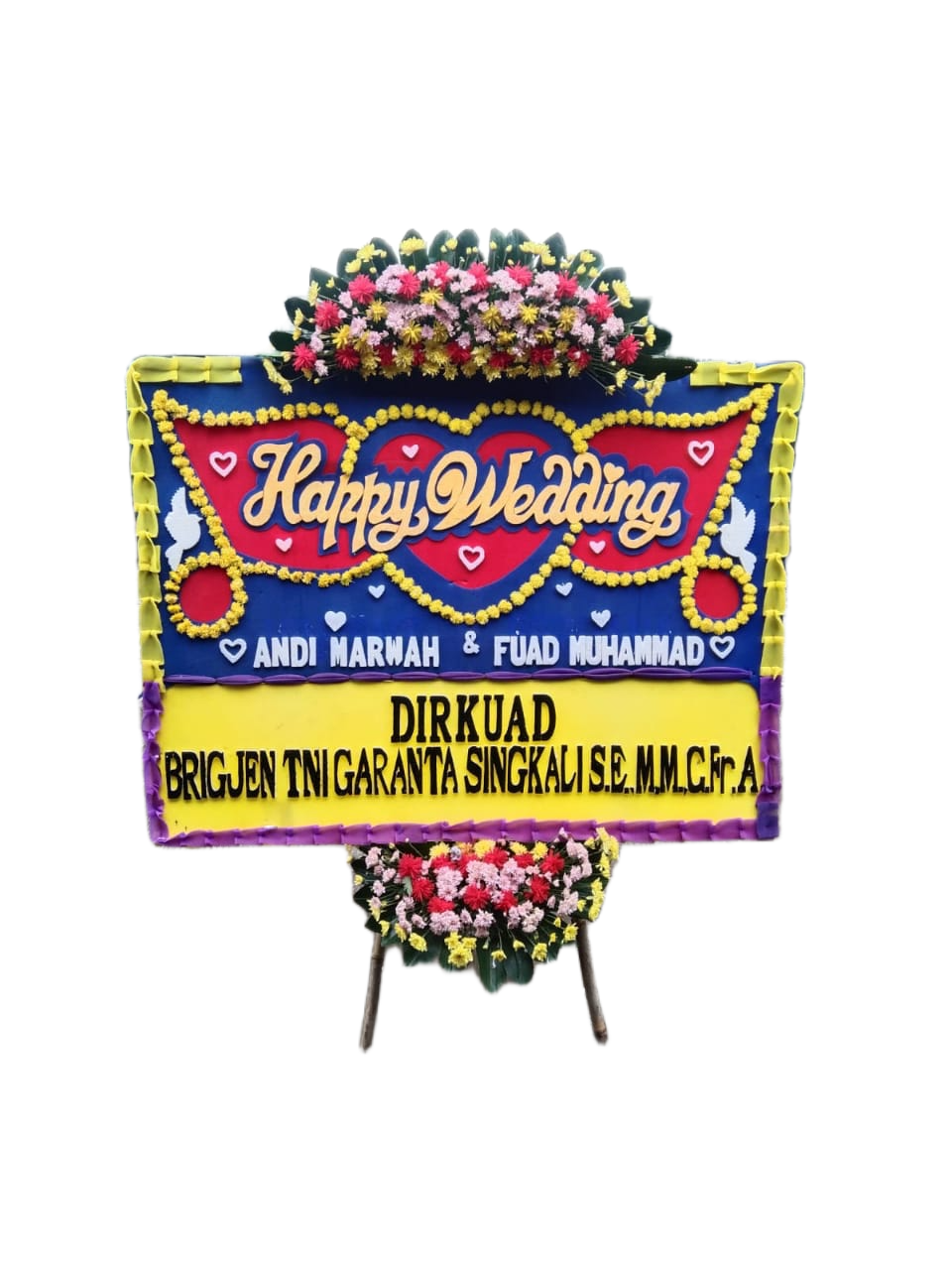 bunga papan wedding, toko bunga online, pesan bunga papan