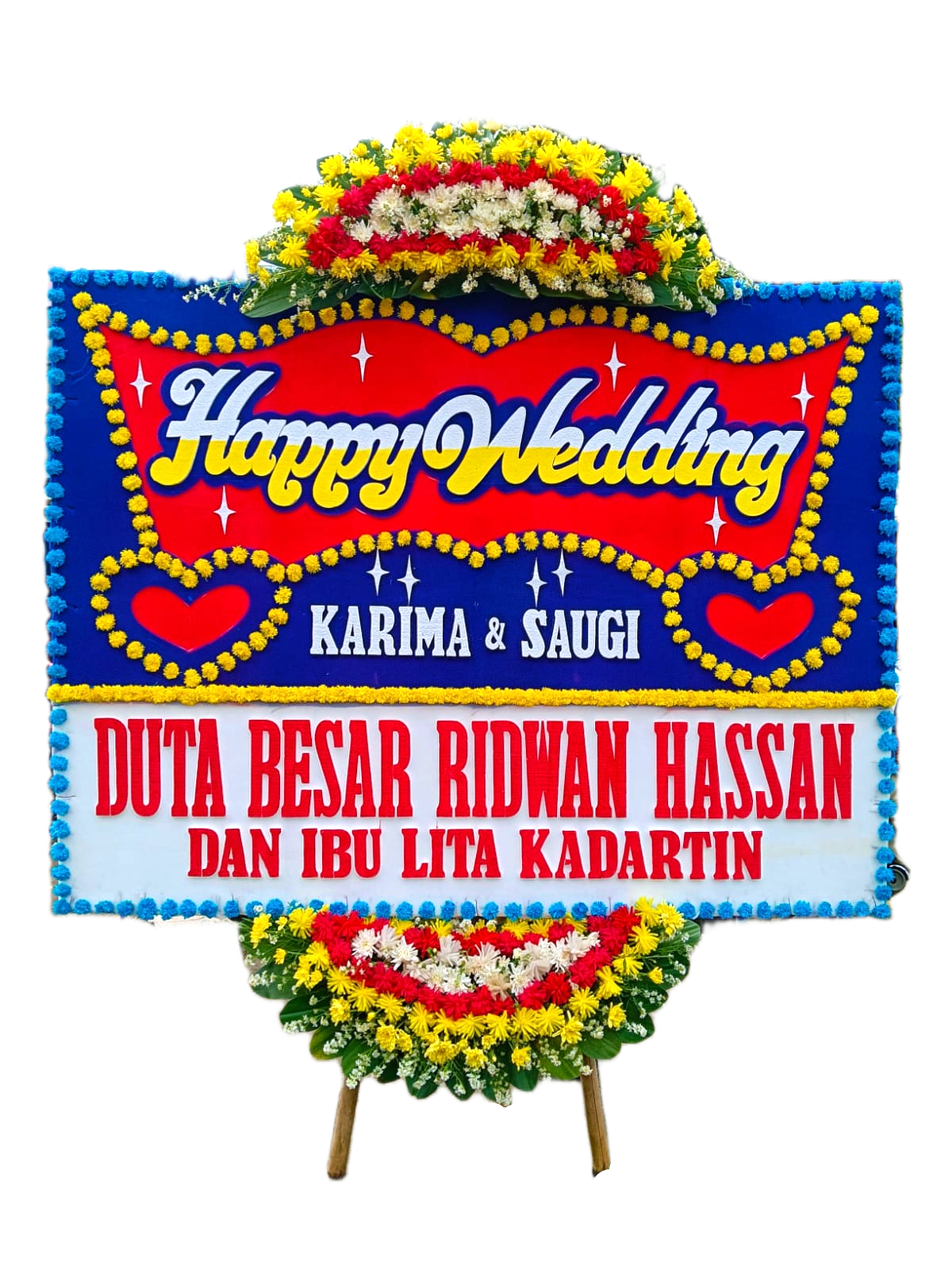 bunga papan wedding, toko bunga online, pesan bunga papan