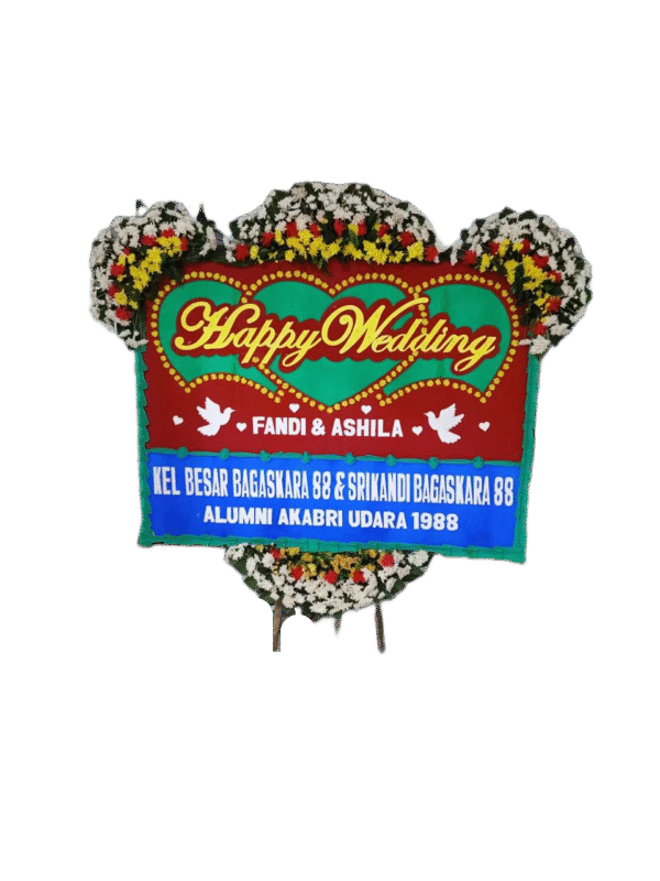 bunga papan wedding, toko bunga online, pesan bunga papan