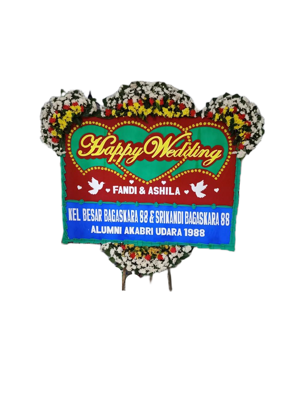 bunga papan wedding, toko bunga online, pesan bunga papan