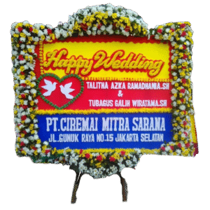 bunga papan wedding, toko bunga online, pesan bunga papan