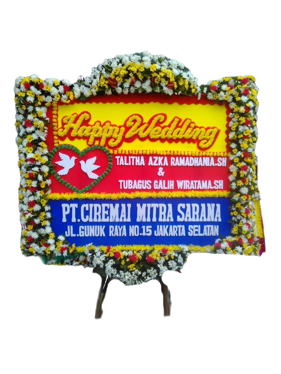 bunga papan wedding, toko bunga online, pesan bunga papan