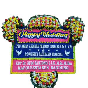 bunga papan wedding, toko bunga online, pesan bunga papan