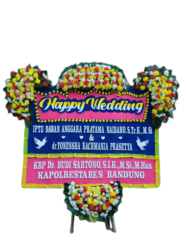 bunga papan wedding, toko bunga online, pesan bunga papan