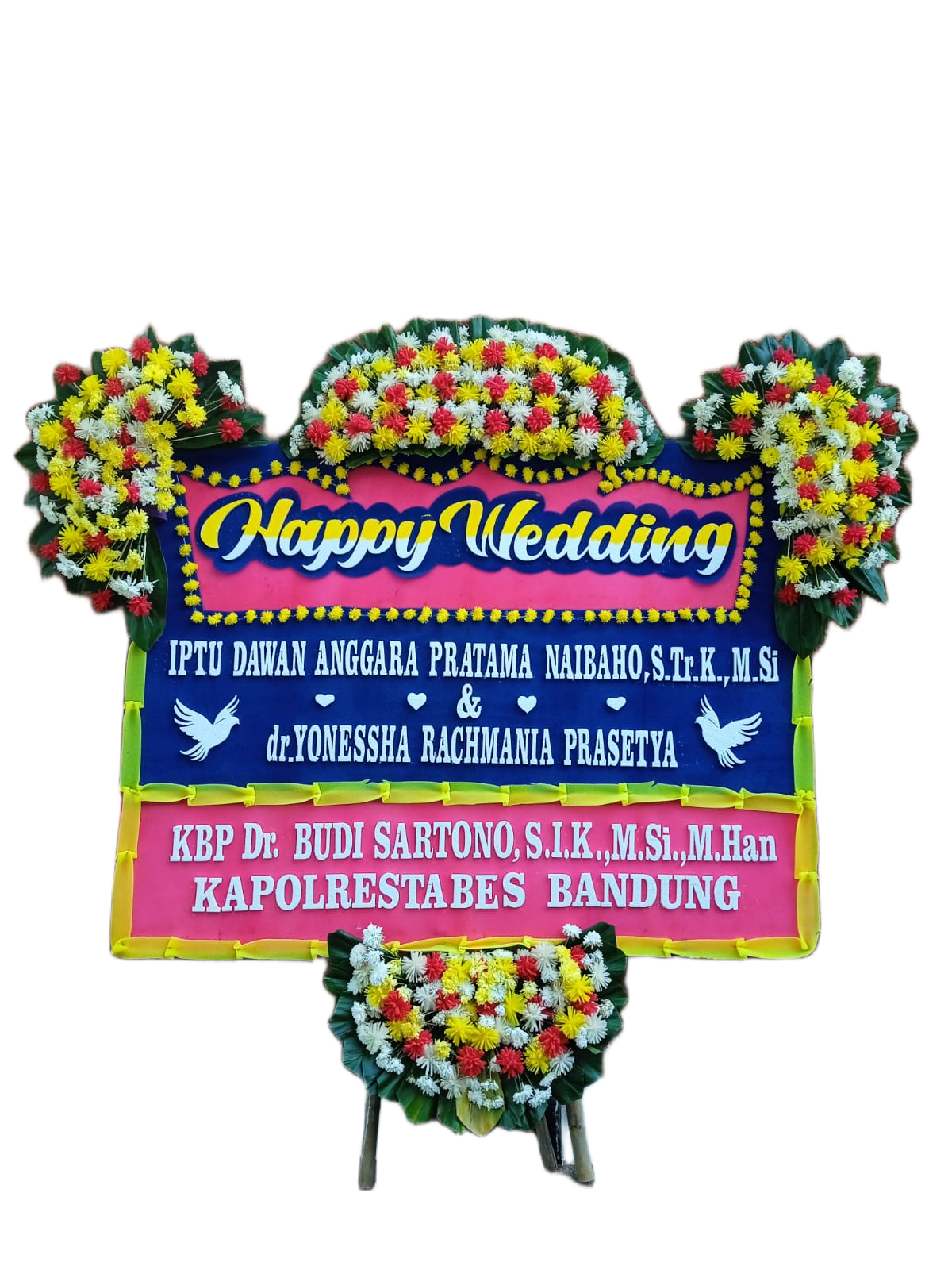 bunga papan wedding, toko bunga online, pesan bunga papan